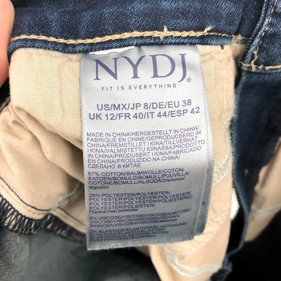 NYDJ Womens Straight Ankle Jeans 8 Blue Wonderland Relaxed Square Pockets NWT - Picture 14 of 16